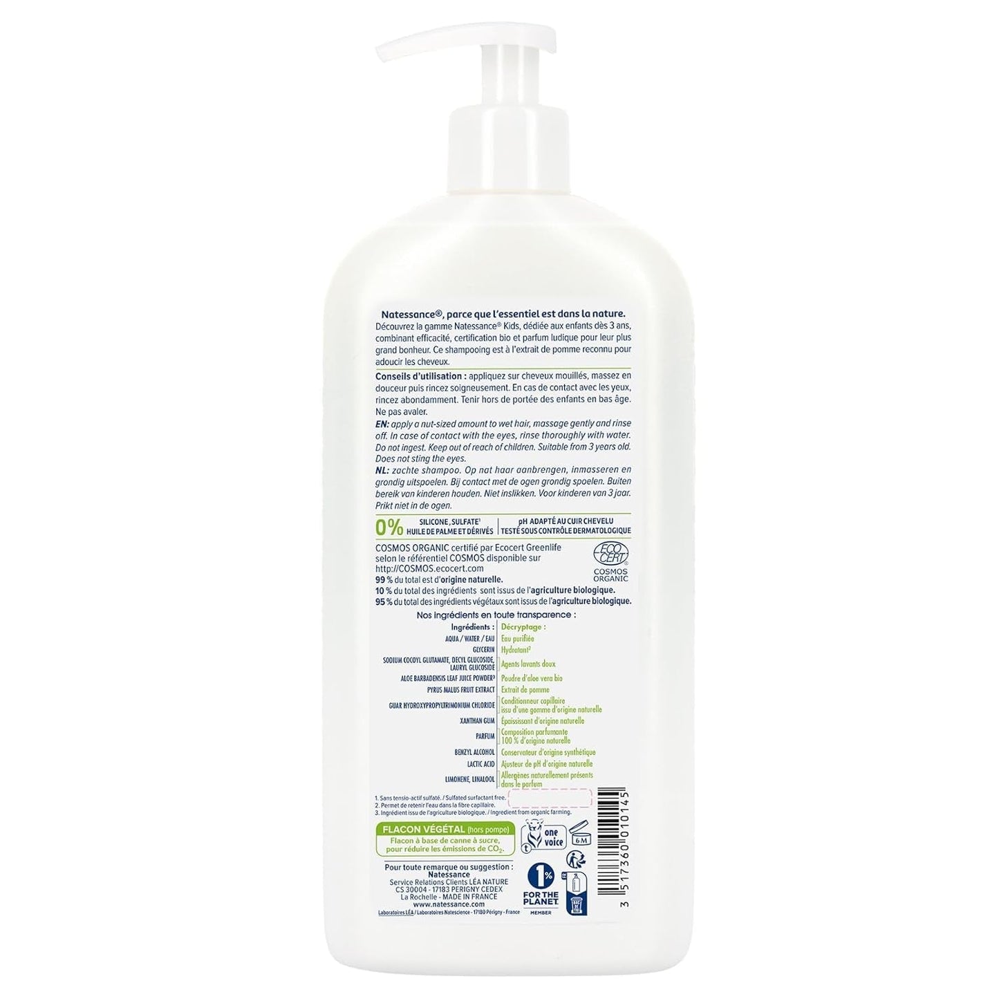 '- Shampoo alla mela per bambini Bambini - Bagno e cura della pelle Naty Shop