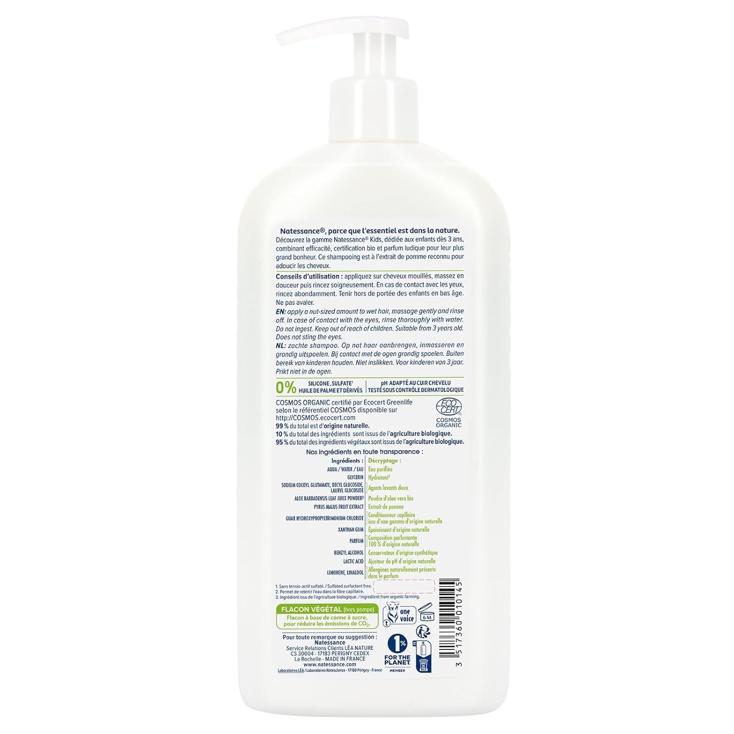 '- Shampoo alla mela per bambini Bambini - Bagno e cura della pelle Naty Shop