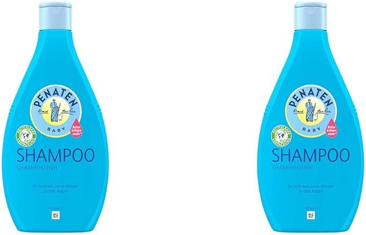 PENATEN shampoo (400 ml), shampoo extra delicato per neonati, per capelli morbidi e facili da pettinare, delicato come l'acqua pura per gli occhi, in confezione riciclabile (confezione da 2) Bambini - Bagno e Cura della Pelle Naty Shop Titolo predefinito