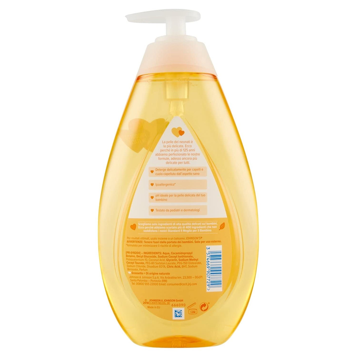 Shampoo per bambini Johnson's & Johnson, 750 ml Bambini - Bagno e Cura della Pelle Naty Shop