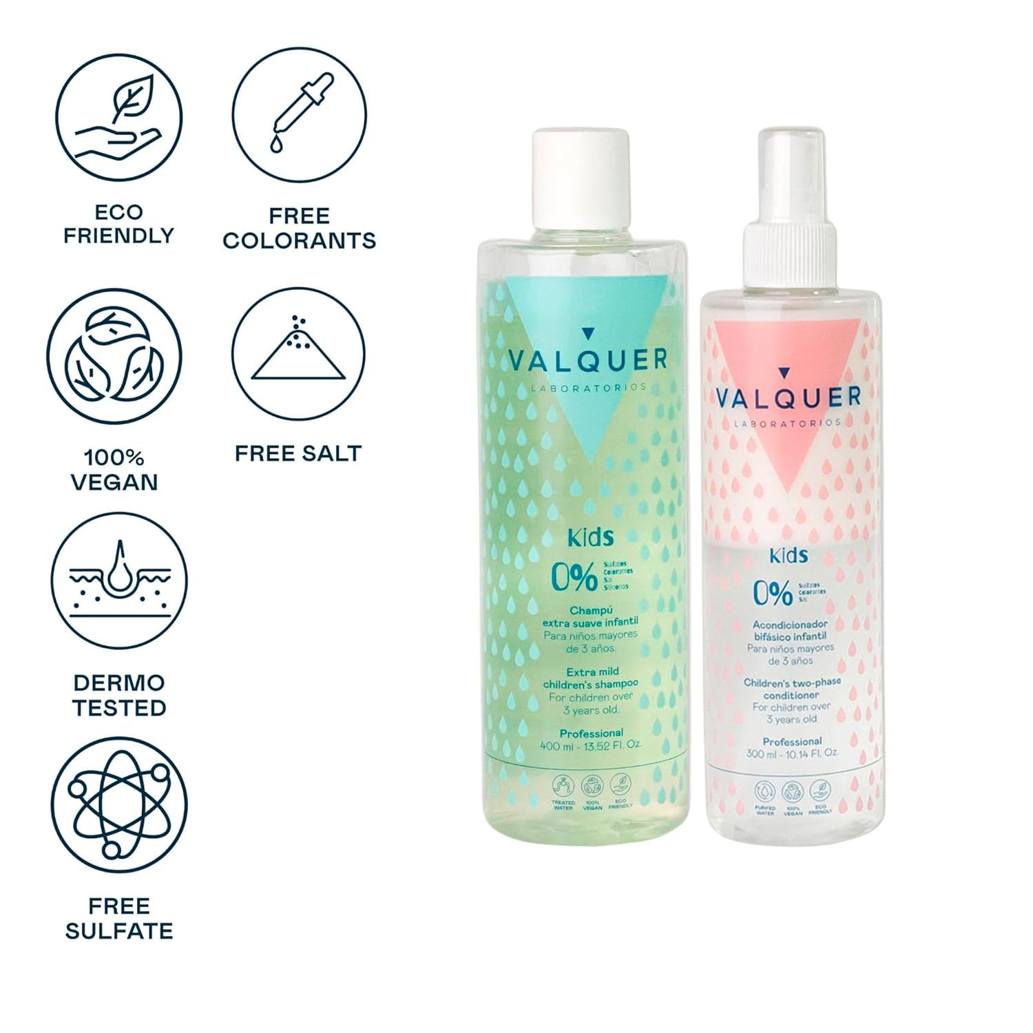Shampoo e balsamo per capelli Valquer senza siliconi, senza solfati, per bambini Bambini - Bagno e Cura della Pelle Naty Shop