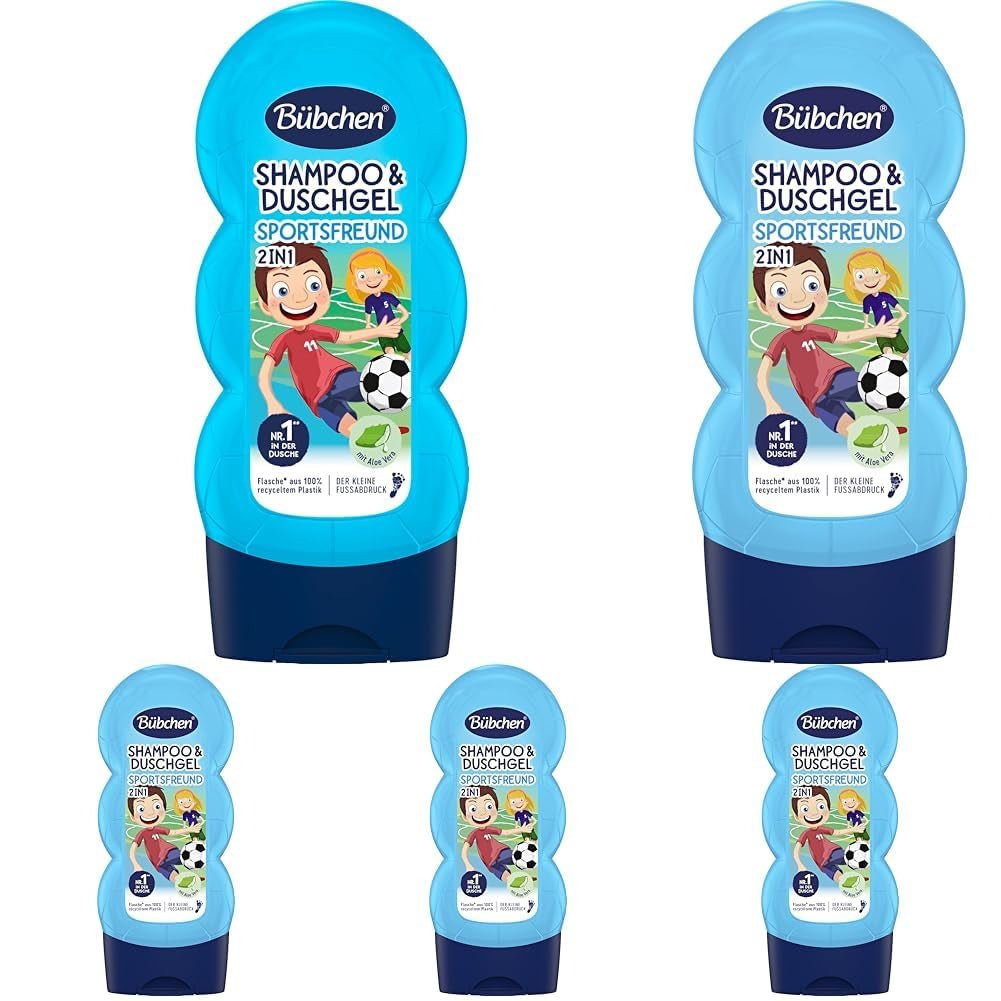 Shampoo e gel doccia Buebchen Sportsfreund 2in1, 230 ml Bambini - Bagno e cura della pelle Naty Shop 230 Ml (confezione da 5)