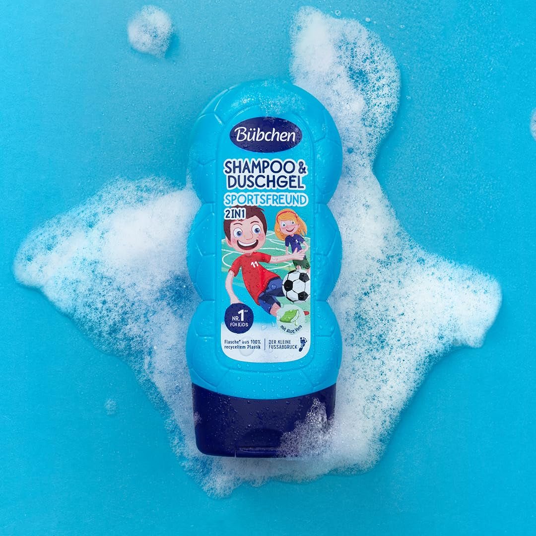 Buebchen Sportsfreund 2in1 shampoo e gel doccia, 230 ml Bambini - Bagno e cura della pelle Naty Shop