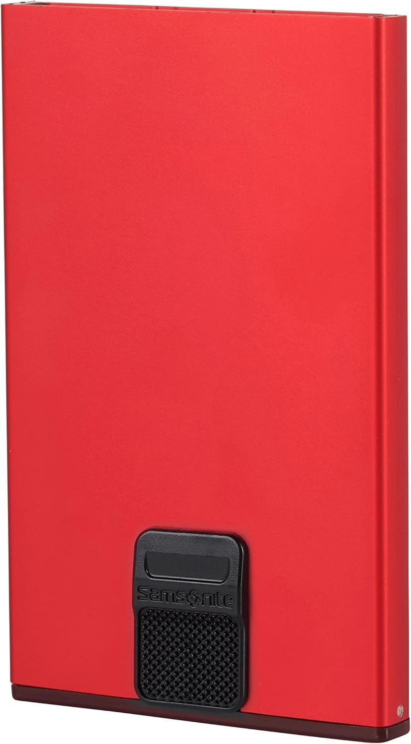 Samsonite Alu Fit SLG - Portacarte, 10,2 cm, Rosso (Rosso) Portafoglio da uomo Naty Shop Rosso