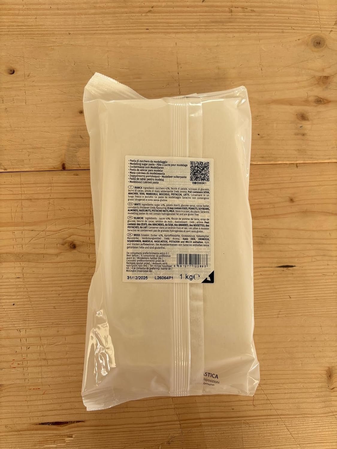Saracino Modello Fondente Bianco per Modellare 250g Senza Glutine Made in Italy Naty Shop Pasta di Zucchero