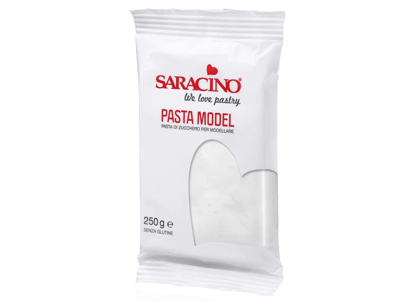 Saracino Fondente Bianco Modello per Modellare 250g Senza Glutine Made in Italy Pasta di Zucchero Naty Shop Default Title