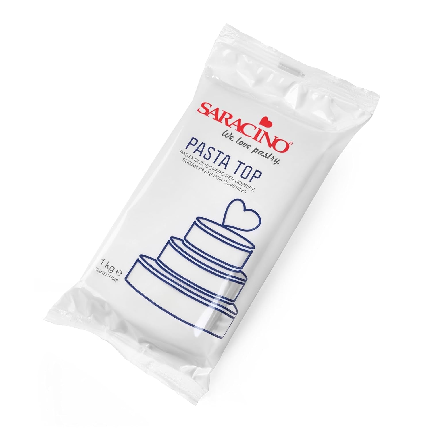 Top Fondente Saracino, Pasta Di Zucchero Per Copertura 1 kg, Pasta Di Zucchero Made In Italy Naty Shop Bianca