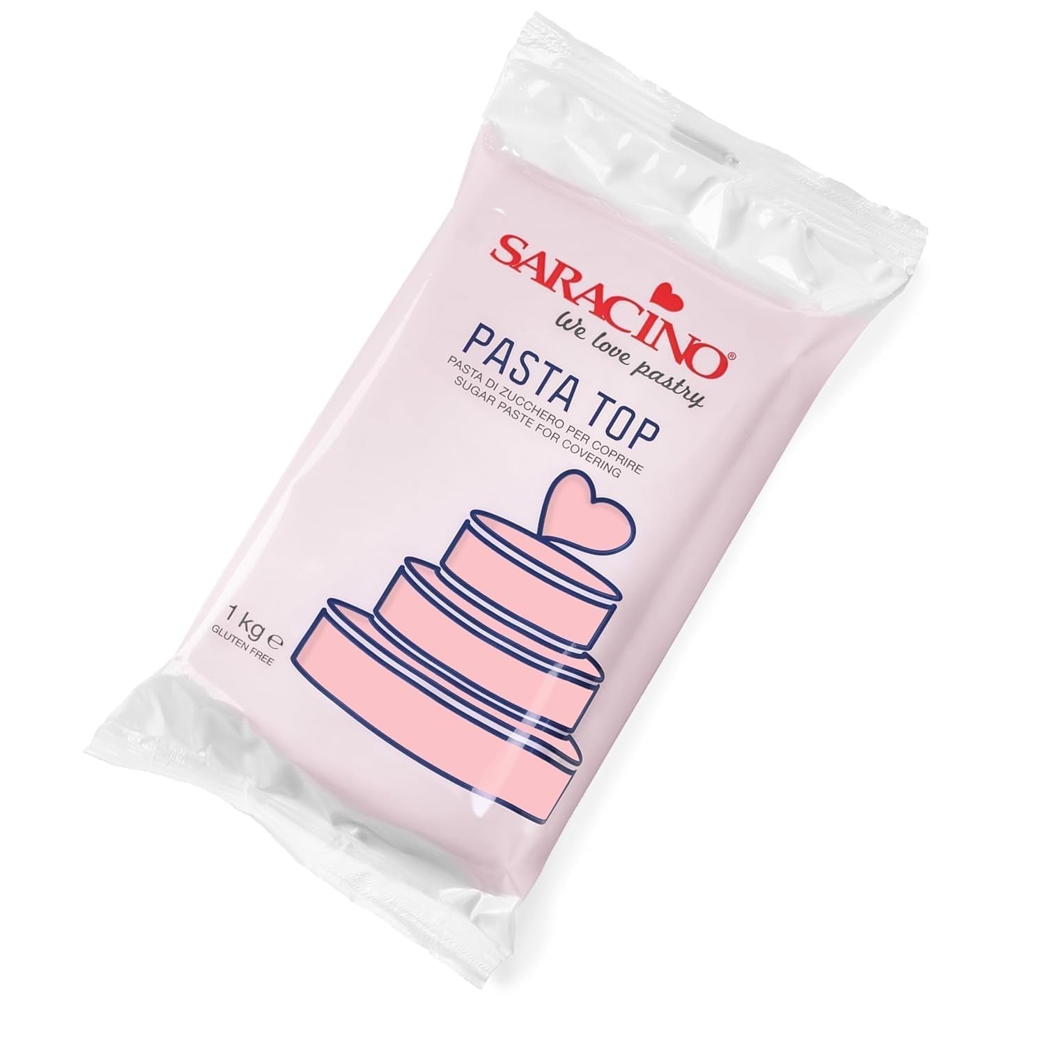 Saracino Top Fondente, Pasta Di Zucchero Per Copertura 1 kg, Pasta Di Zucchero Made In Italy Naty Shop Bambino rosa