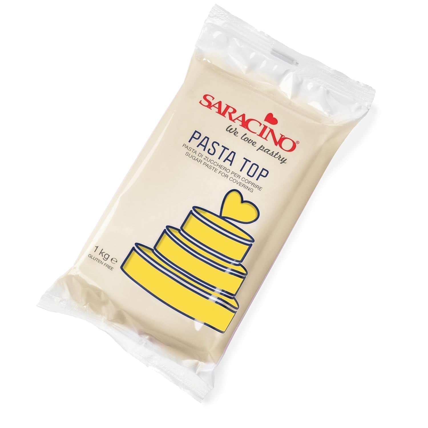 Top Fondente Saracino, Pasta Di Zucchero Per Copertura 1 kg, Pasta Di Zucchero Made In Italy Naty Shop Giallo
