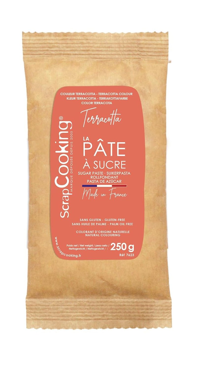 ScrapCooking - Pâte Ã Sucre Vert Sauge 250g - Colorante d'Origine Naturelle - Sans Gluten, Sans Huile de Palme - Pour Gâteaux, Pâtisseries Anniversaire - Vert Pastel - Fabrikie en France - 7621 Pasta di zucchero Naty Shop Terracotta rossa