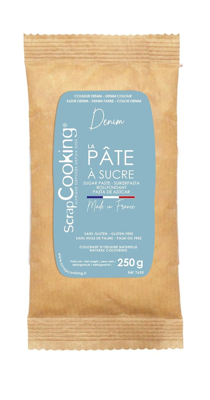 ScrapCooking - Pâte Ã Sucre Vert Sauge 250g - Colorante d'Origine Naturelle - Sans Gluten, Sans Huile de Palme - Pour Gâteaux, Pâtisseries Anniversaire - Vert Pastel - Fabrikie en France - 7621 Pasta di zucchero Naty Shop Blu denim