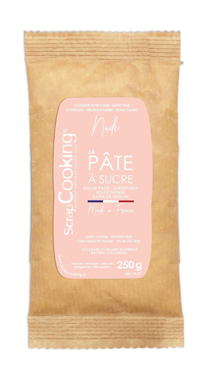 ScrapCooking - Pâte Ã Sucre Vert Sauge 250g - Colorant d'Origine Naturelle - Sans Gluten, Sans Huile de Palme - Pour Gâteaux, Pâtisseries Anniversaire - Vert Pastel - Fabrikie en France - 7621 Pasta di zucchero Naty Shop Verde salvia