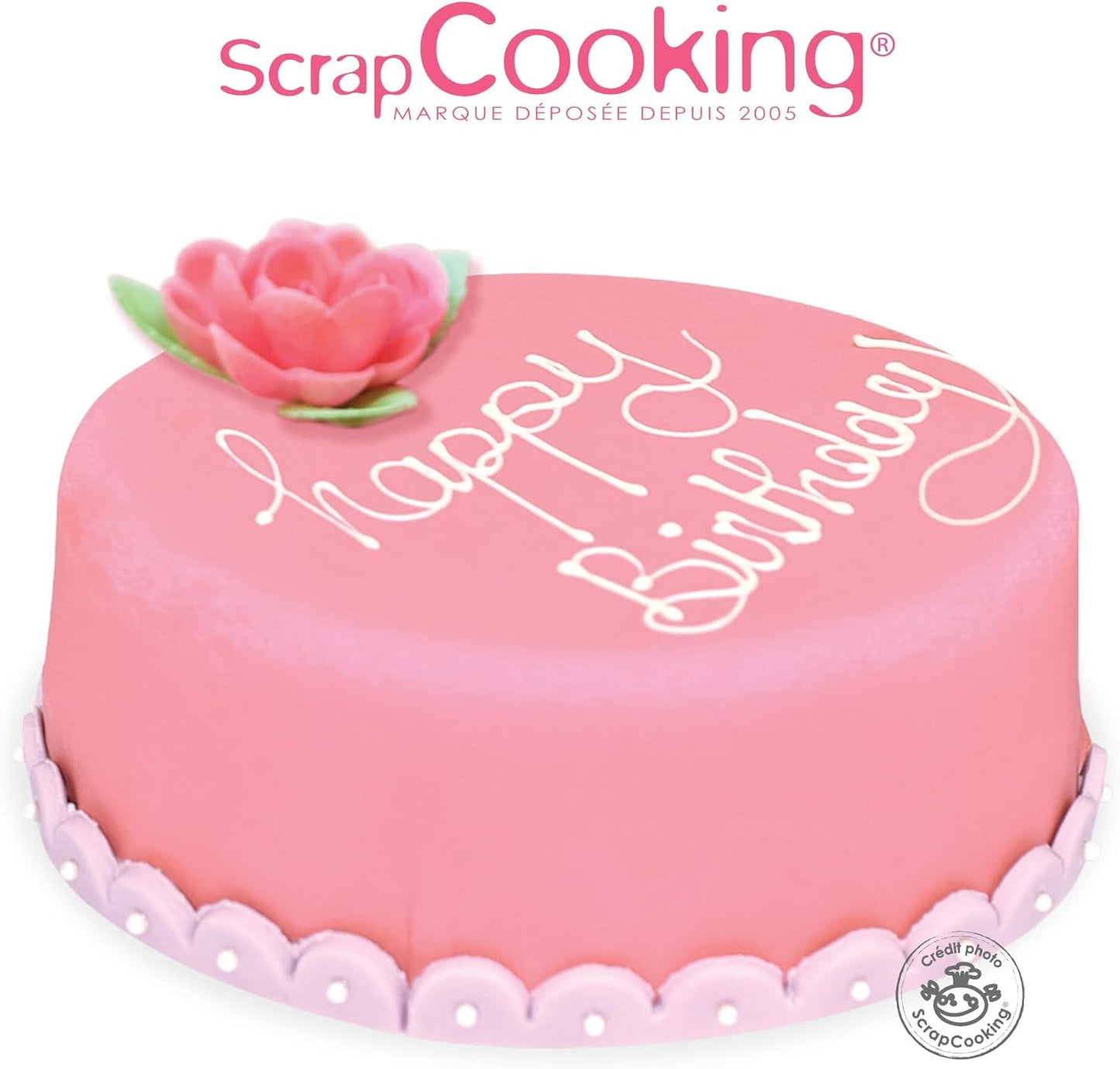 ScrapCooking - Rotolo di fondente rosa â'¬ 36 cm - Fondente nero arrotolato 430 g - Cake topper decorazione fondente topper per torte, dolci, compleanni, feste - Rosa - 7264 Pasta di zucchero Naty Shop