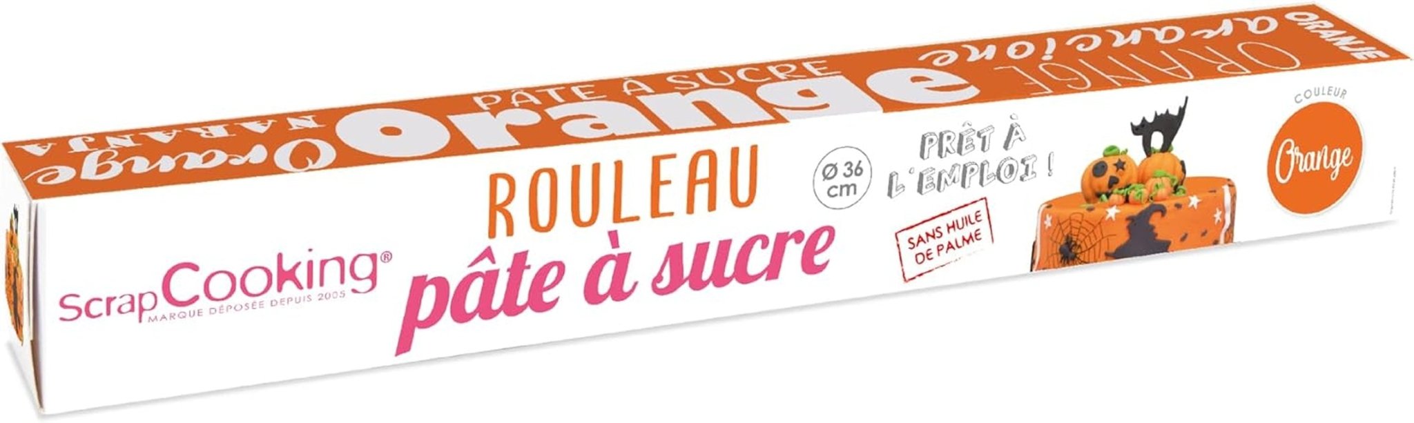 ScrapCooking - Rotolo di fondente rosa â'¬ 36 cm - Fondente nero arrotolato 430 g - Cake topper decorazione fondente topper per torte, dolci, compleanni, feste - Rosa - 7264 Naty Shop Pasta di zucchero arancione