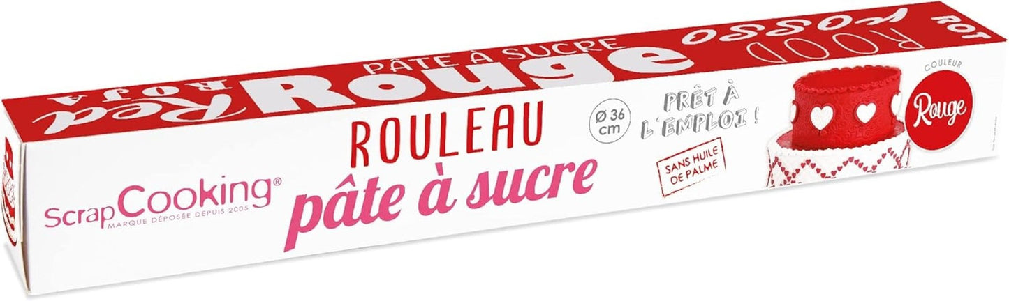 ScrapCooking - Rotolo di fondente rosa â'¬ 36 cm - Fondente arrotolato nero 430 g - Cake topper decorazione fondente topper per torte, dolci, compleanni, feste - Rosa - 7264 Naty Shop Pasta di zucchero rossa