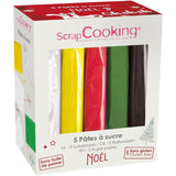 ScrapCooking - Set di 5 Fondant - bianco, giallo, rosso, verde e marrone - 5 x 80 g - pasta di zucchero per torte Decorazioni per torte Compleanno Natale - senza glutine e olio di palma - 7257 Sugarpaste Naty Shop Default Title