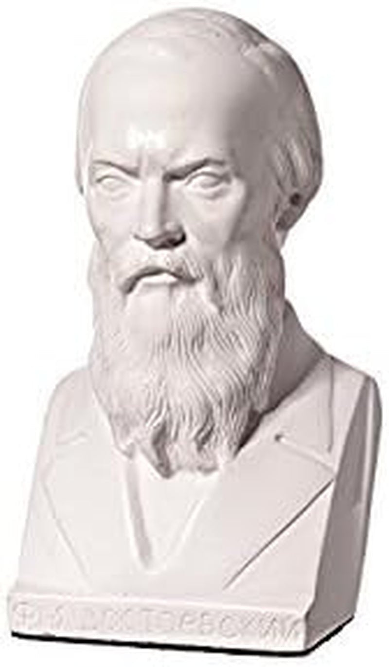 Scrittore russo Fëdor Dostoevskij busto in marmo statua scultura 14 cm bianco Statuette e sculture Naty Shop Titolo predefinito