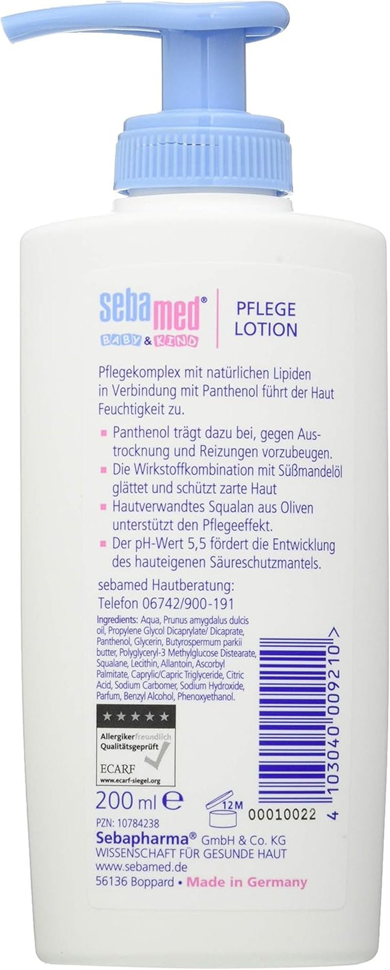 Sebamed lozione per neonati e bambini con pantenolo, confezione da 2, 2 x 200 ml, si prende cura delicatamente della pelle delicata dei bambini, anche della pelle secca e irritata Bambini - Bagno e cura della pelle Naty Shop