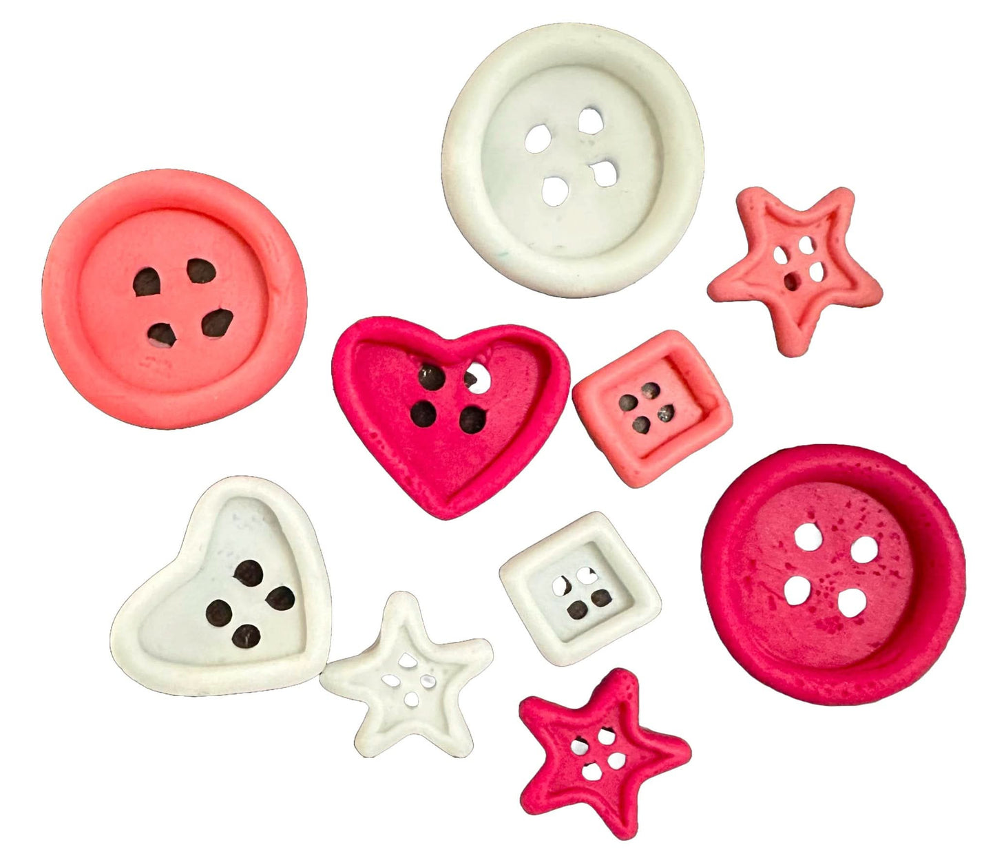 Set di 10 decorazioni in zucchero commestibile, Decorazioni Bottoni di Sugar Paste Nati Shop