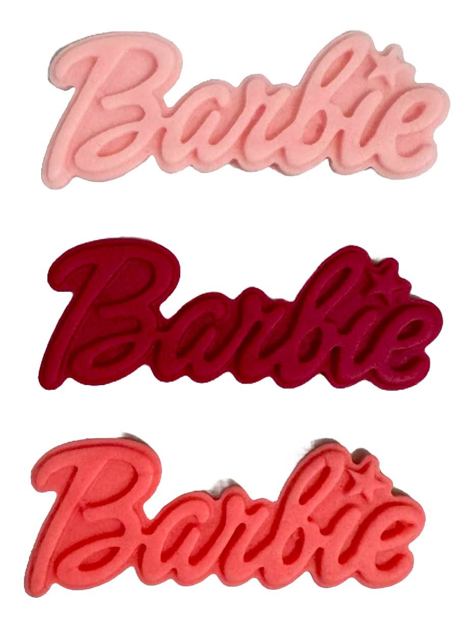 Set di 3 decorazioni in zucchero commestibile, Barbie Decorazioni in Pasta di Zucchero Nati Shop
