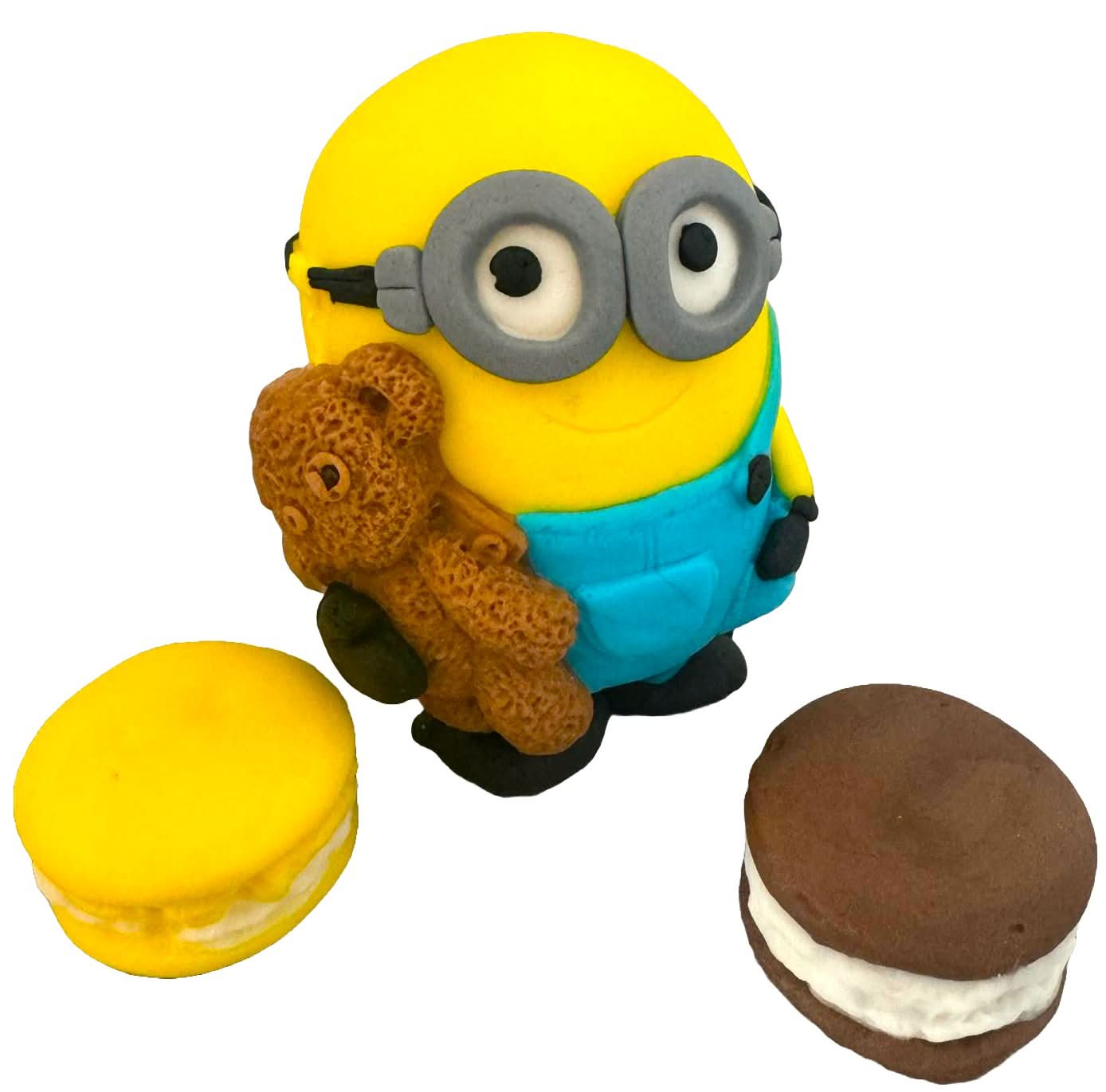 Set 3 decorazioni in zucchero commestibile, Bob, Decorazioni in Pasta di Zucchero Minions Nati Shop