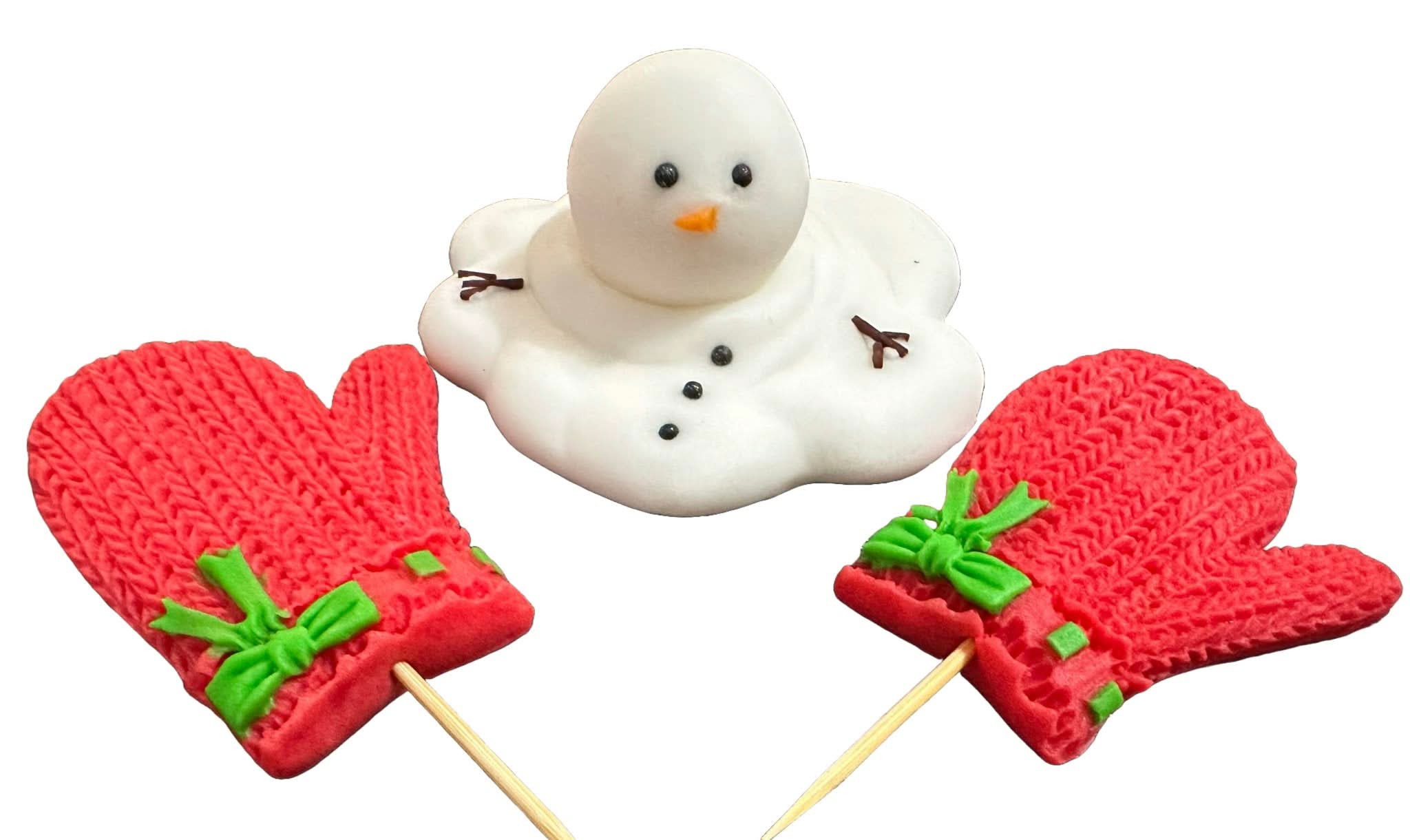 Set di 3 decorazioni in zucchero commestibile, Christmas Nati Shop