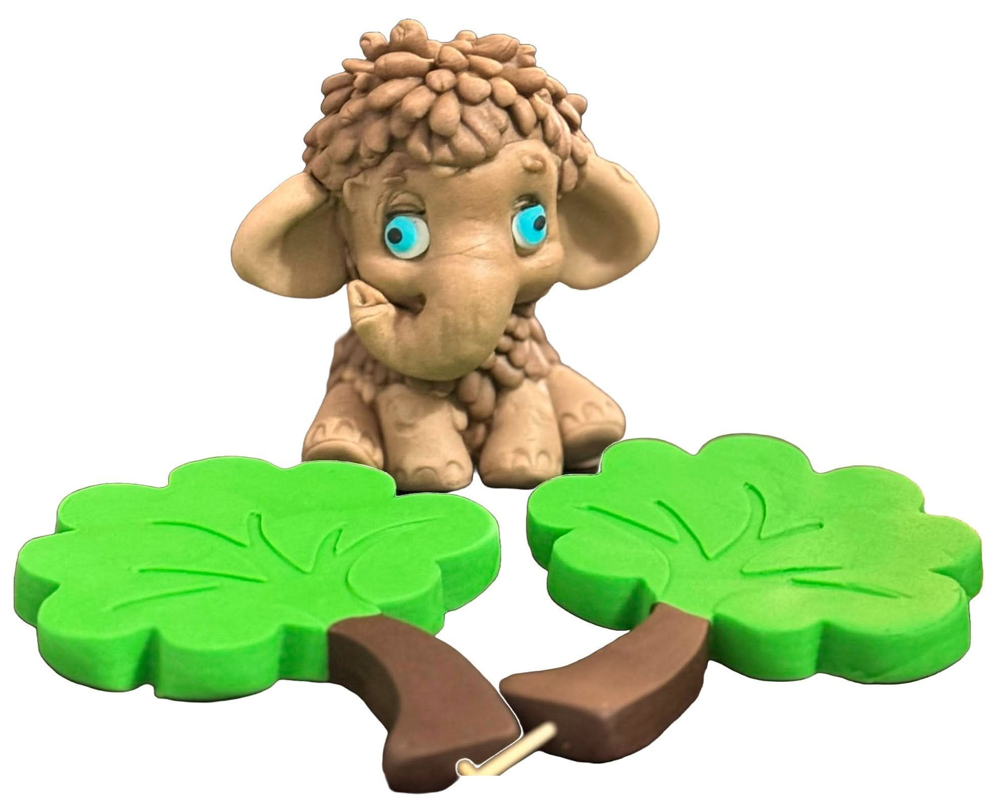 Set di 3 decorazioni in zucchero commestibile, Decorazioni in Pasta di Zucchero Elefant Nati Shop