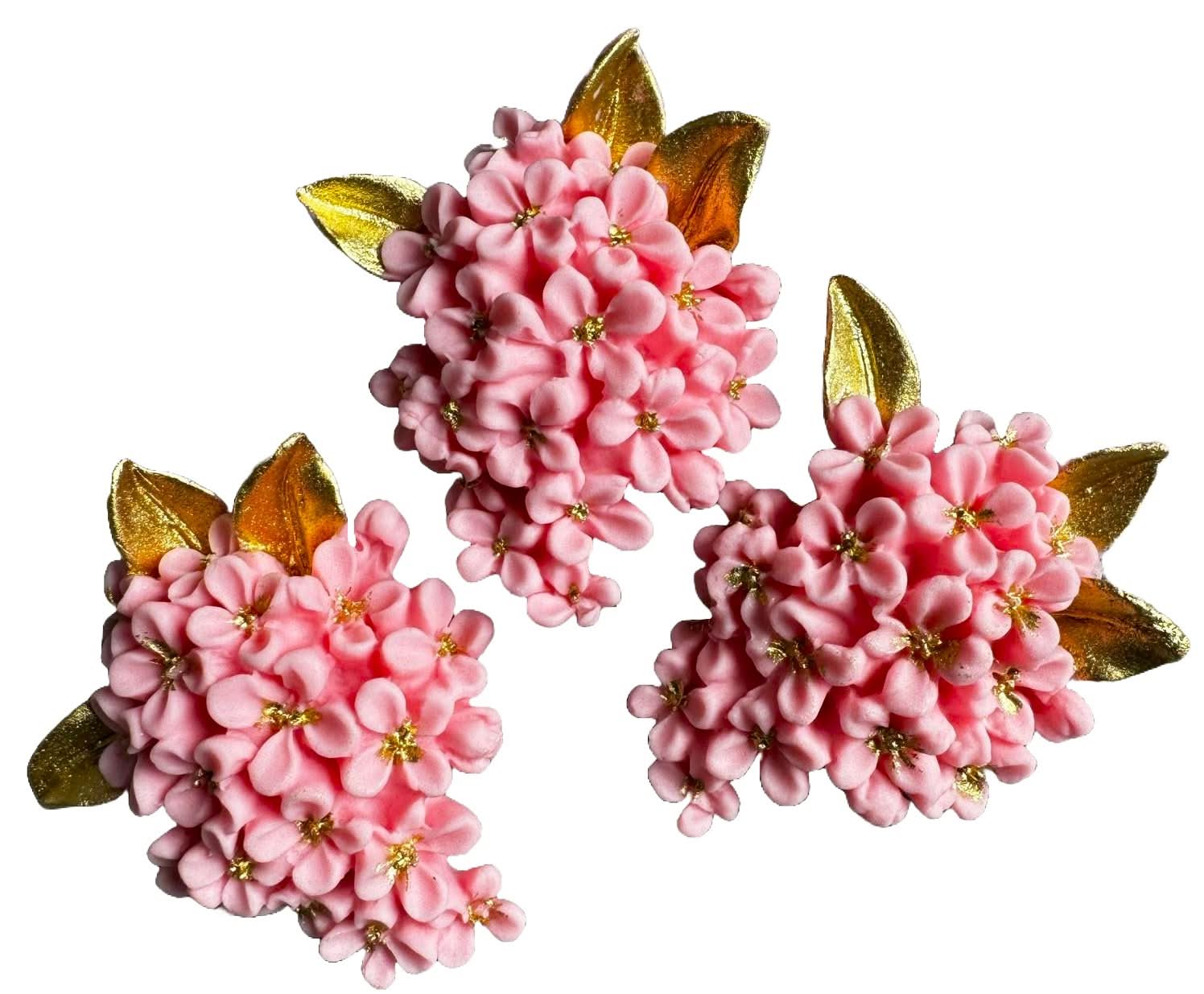 Set di 3 decorazioni in zucchero commestibile, Decorazioni fiori lilla di Sugar Paste Nati Shop
