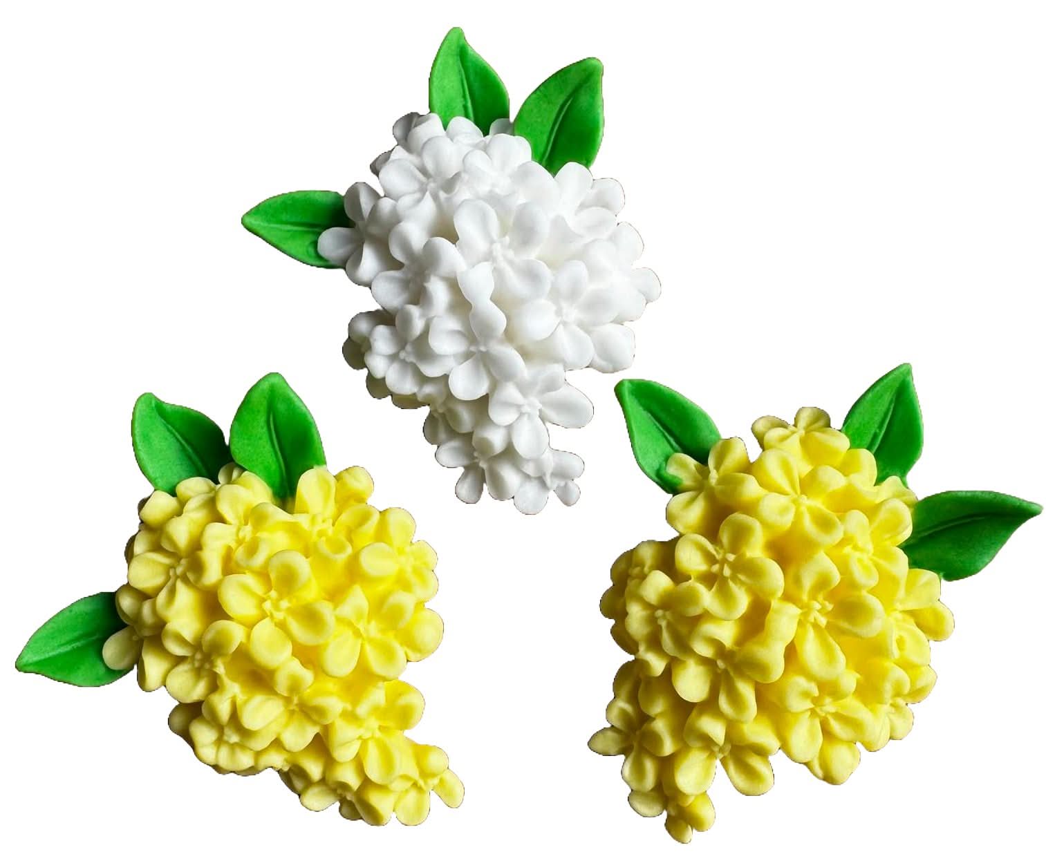 Set di 3 decorazioni in zucchero commestibile, Decorazioni fiori lilla di Sugar Paste Nati Shop