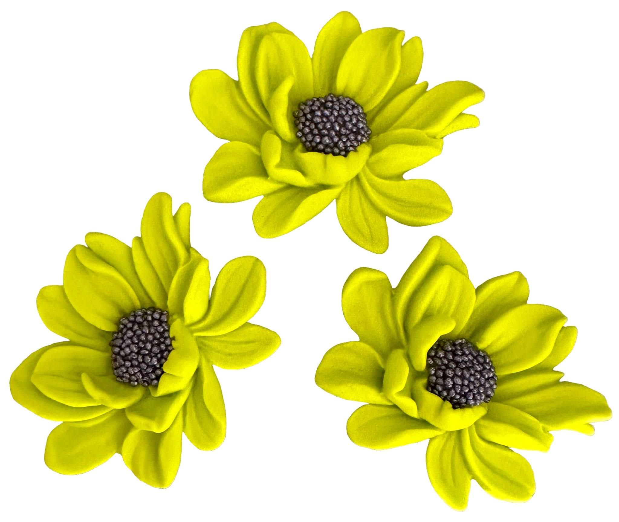 Set di 3 decorazioni in zucchero commestibile, Decorazioni fiori verdi di Sugar Paste Nati Shop