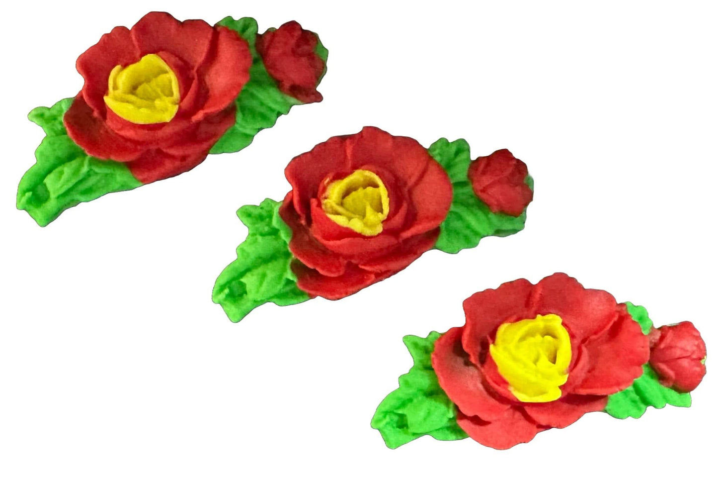Set di 3 decorazioni in zucchero commestibile, decorazioni rose di Sugar Paste Nati Shop