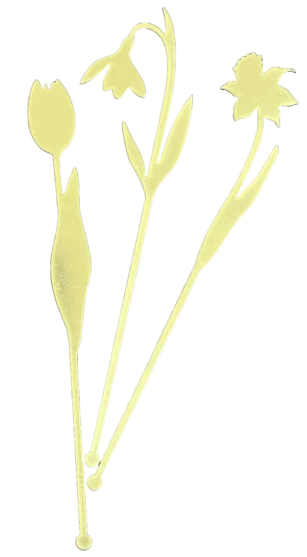 Set di 3 decorazioni acriliche non commestibili, Fiori primaverili Nati Shop
