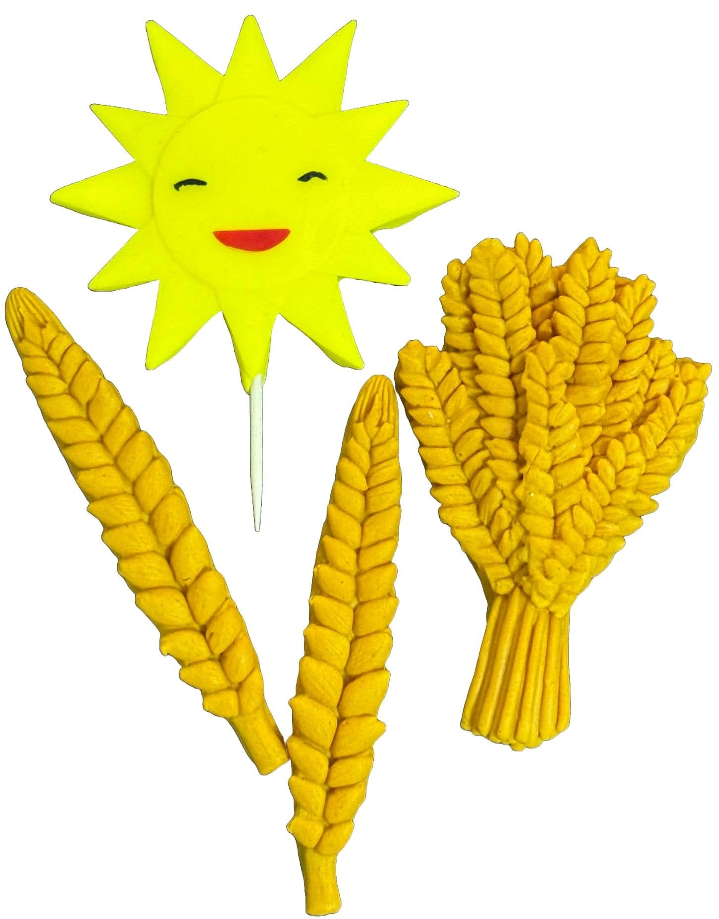 Set di 4 decorazioni di zucchero commestibile, Decorazioni Lanul de grain di Sugar Paste Nati Shop