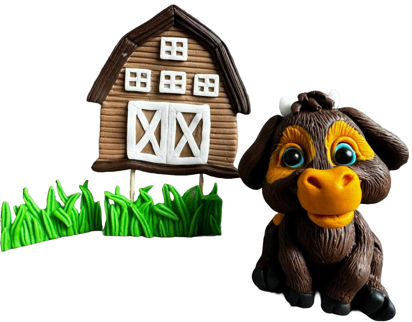 Set di 4 decorazioni di zucchero commestibili, Vitelul Ferdinand Decorazioni in pasta di zucchero Nati Shop