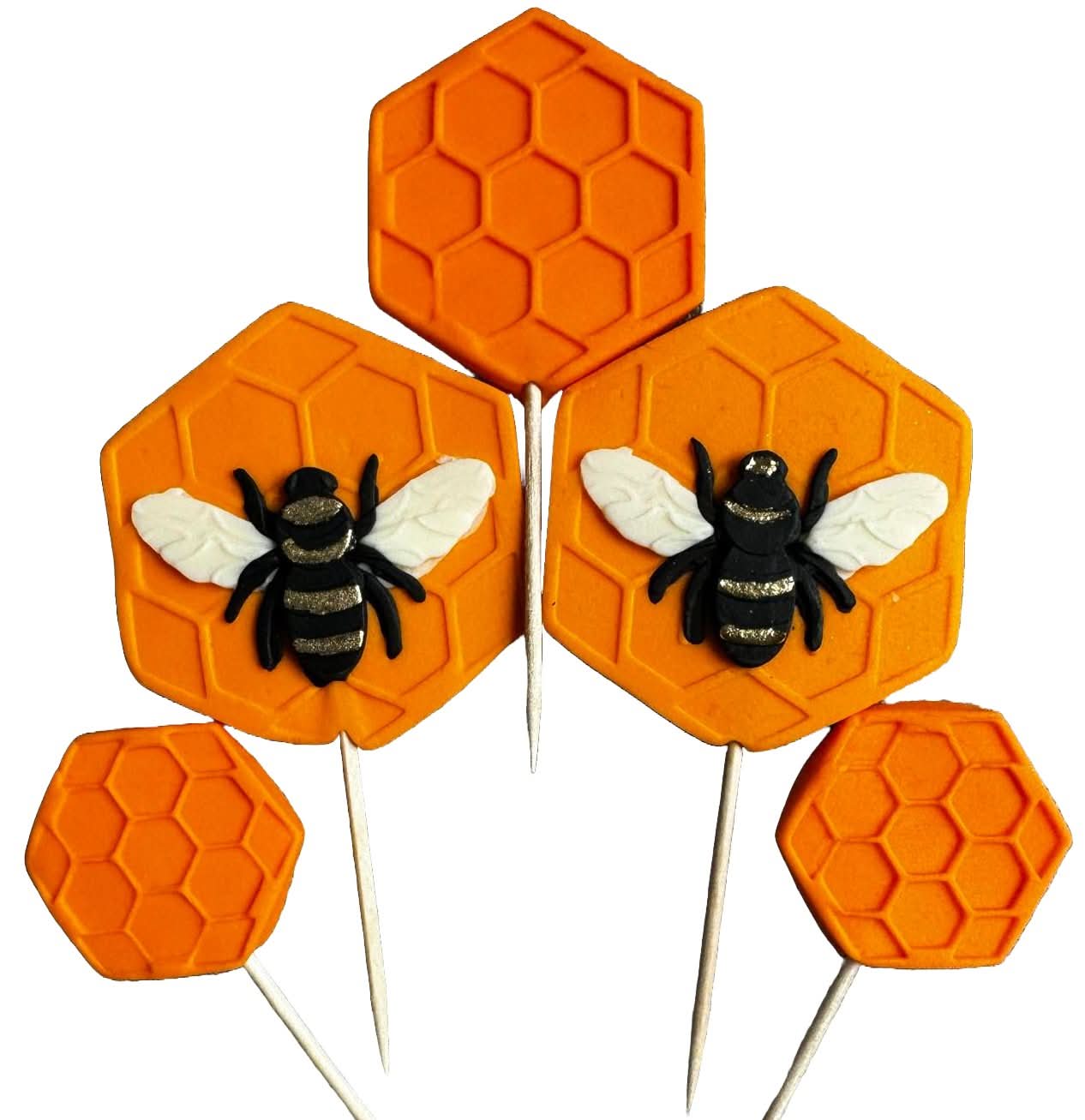 Set 5 decorazioni in zucchero commestibile, Decorazioni Api in Pasta di Zucchero Nati Shop