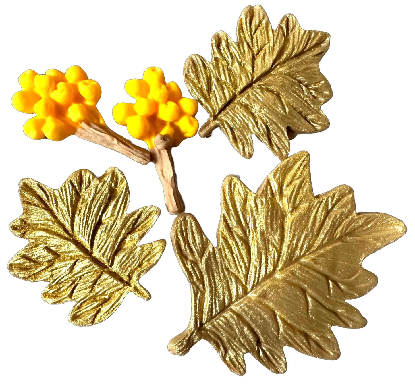 Set 5 decorazioni in zucchero commestibile, Decorazioni Autunnali in Pasta di Zucchero Nati Shop