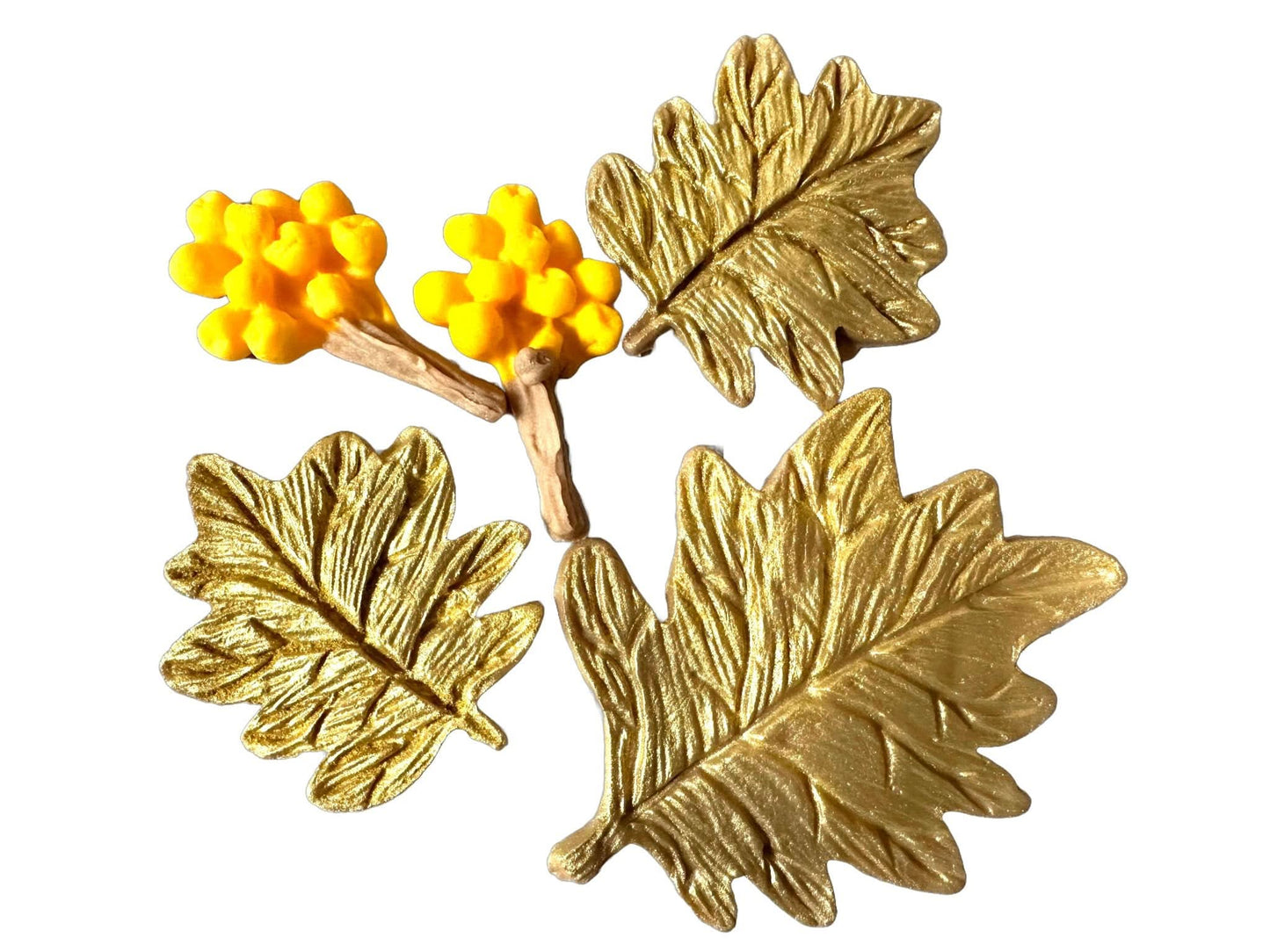 Set 5 decorazioni in zucchero commestibile, Decorazioni Autunnali in Pasta di Zucchero Nati Shop