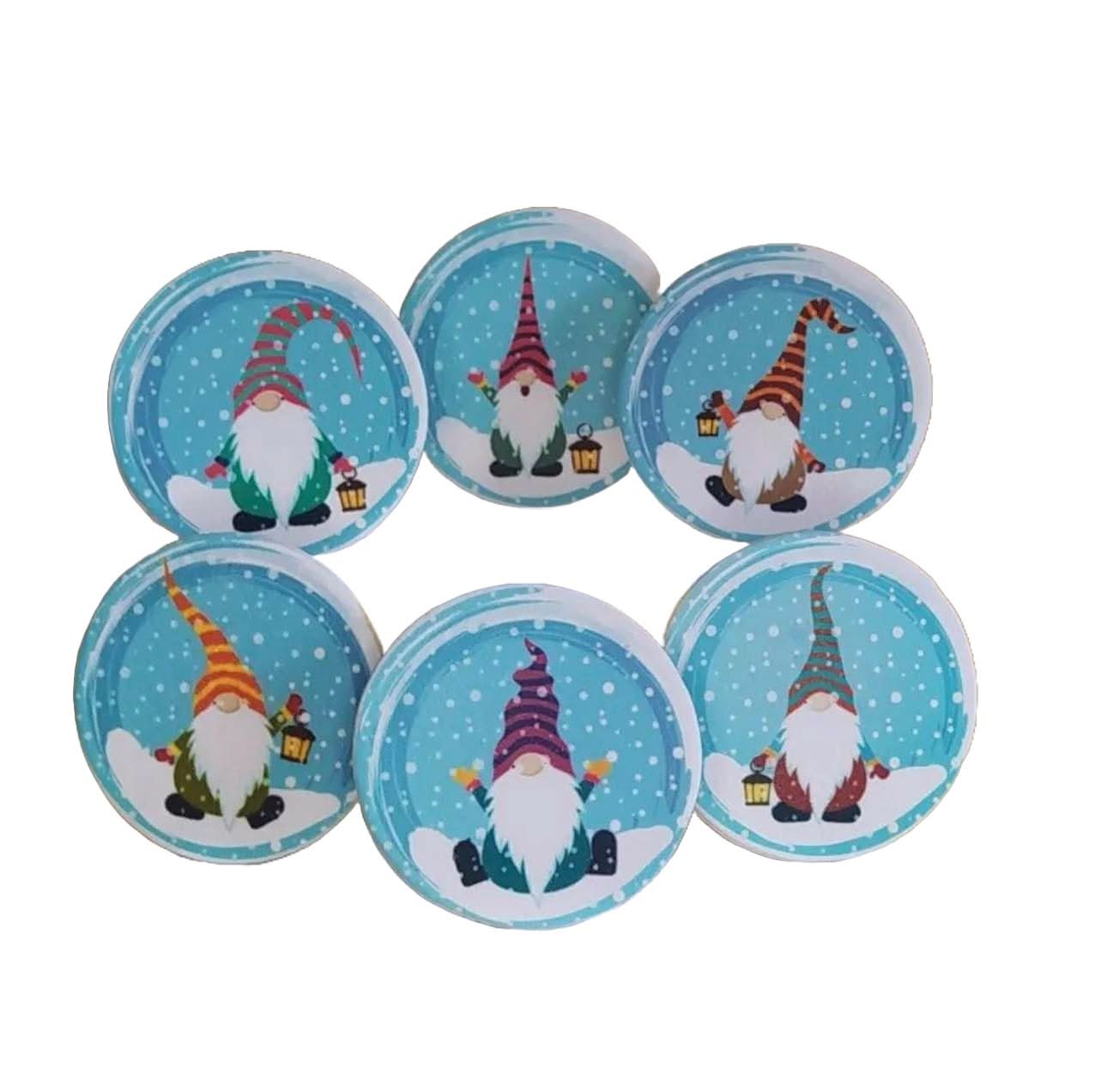 Set di 6 decorazioni in zucchero commestibile, Christmas Nati Shop