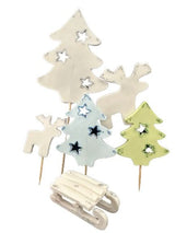 Set 6 decorazioni in zucchero commestibile, Decorazioni Invernali in Pasta di Zucchero Nati Shop