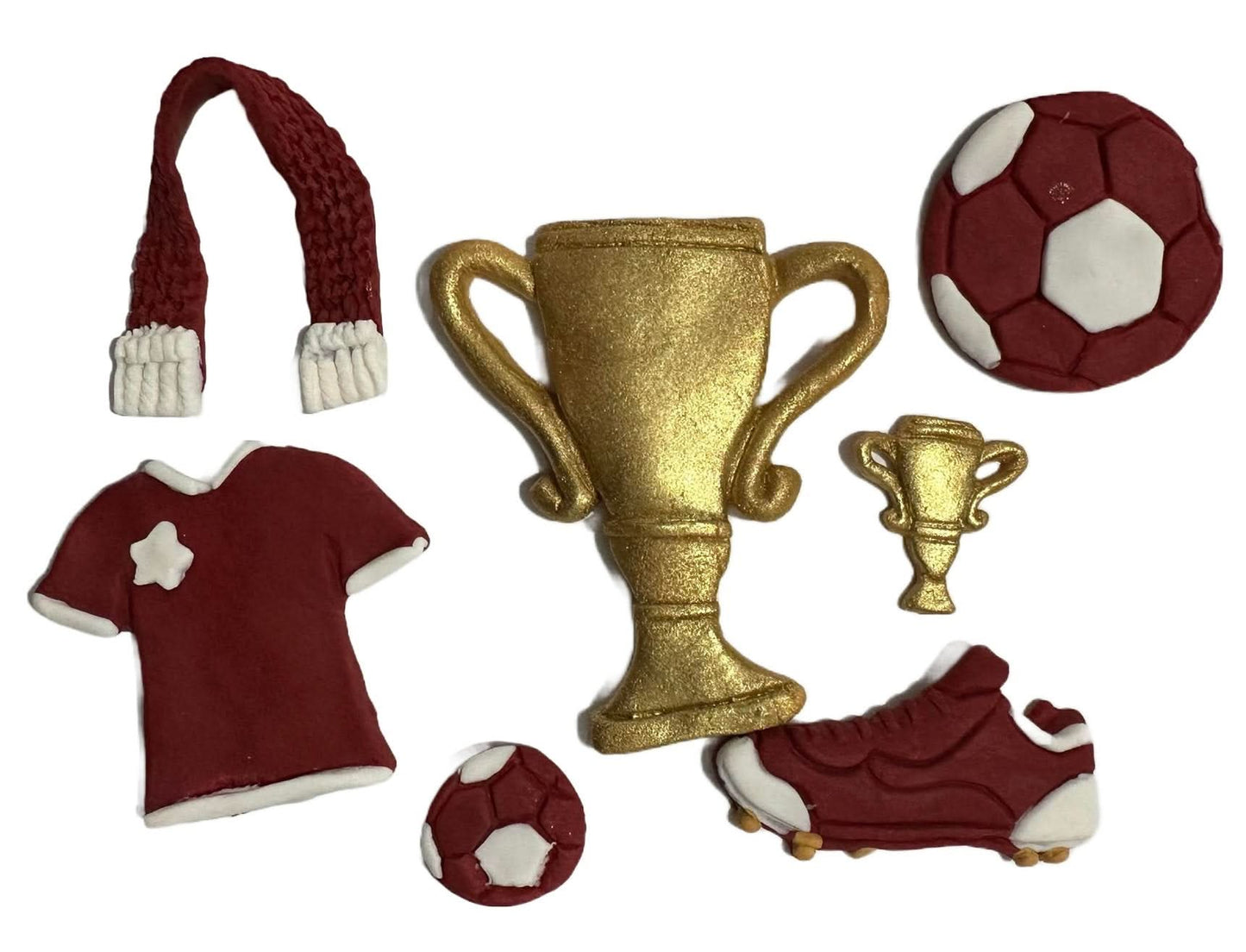 Set decorazioni in zucchero commestibile, Decorazioni Calcio in Pasta di Zucchero Nati Shop