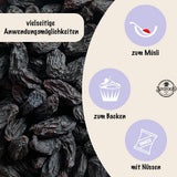 SIVIFOOD uva sultanina jumbo 300g - uva sultanina nera grande e deliziosa di alta qualità uva fruttata dolce essiccata naturalmente non solforata non zuccherata senza olio senza additivi Kishmish Prodotti disidratati Naty Shop