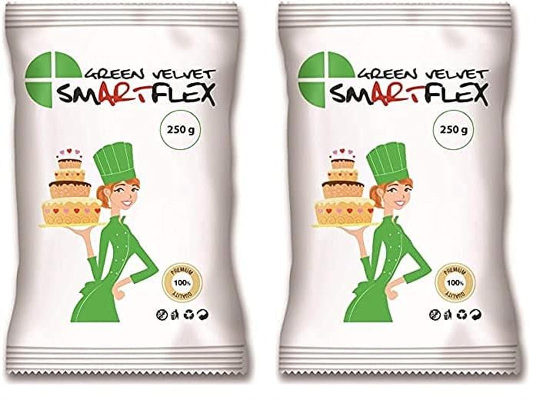 SmartFlex Fondant Green Velvet, 250 g (confezione da 2) Pasta di zucchero Naty Shop Titolo predefinito
