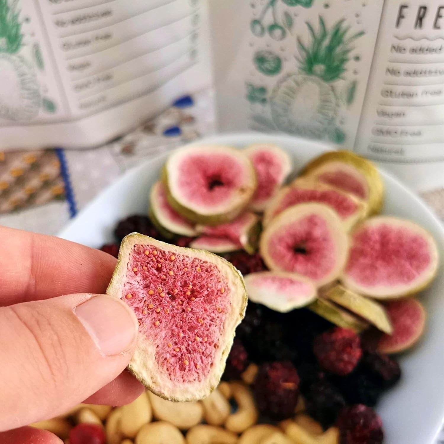 Fichi liofilizzati Fichi secchi 100% naturali | Senza zuccheri aggiunti Dolci liofilizzati salutari | Frutta liofilizzata Fichi liofilizzati | ZingyZoo (100g) Naty Shop prodotti disidratati