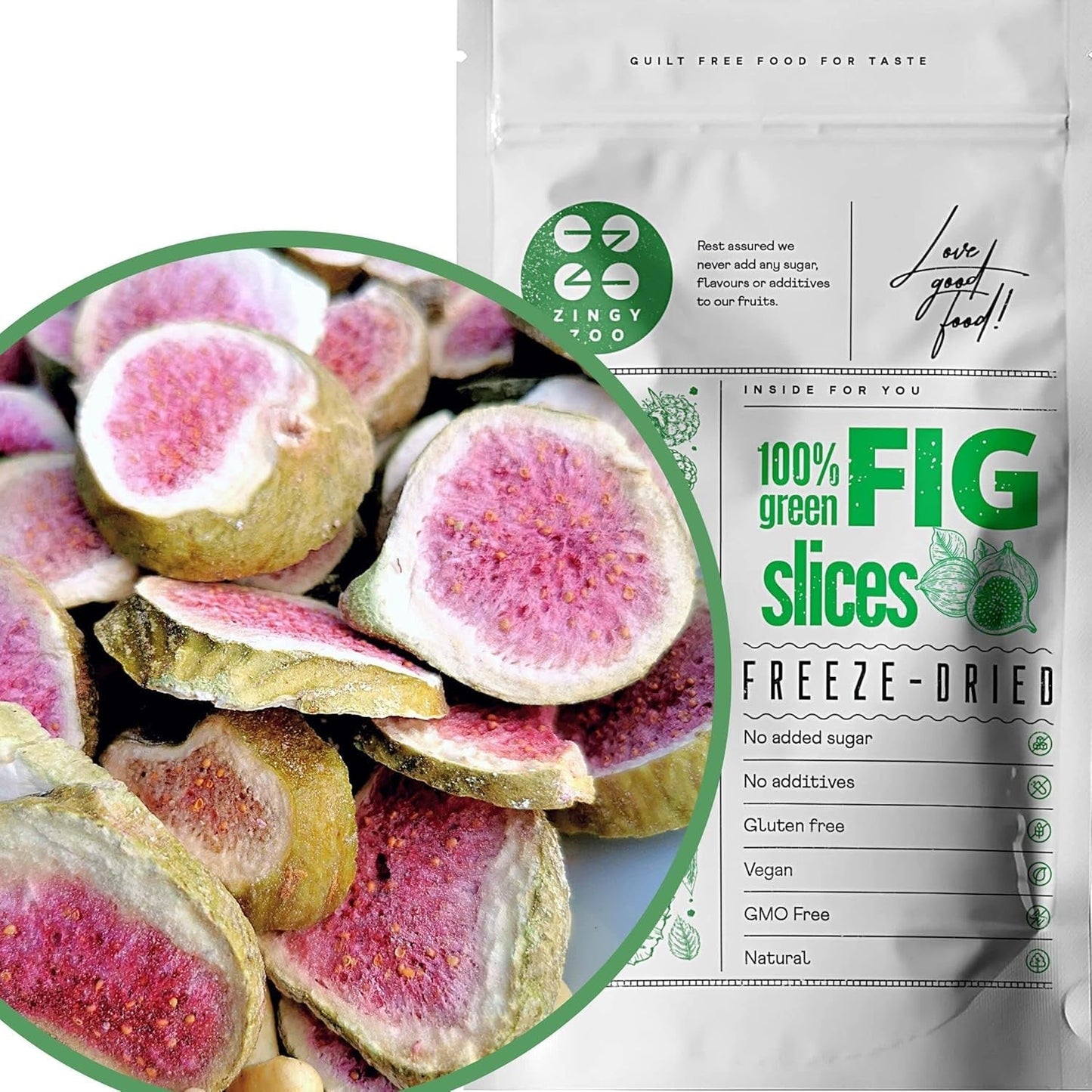 Fichi liofilizzati Fichi secchi 100% naturali | Senza zuccheri aggiunti Dolci liofilizzati salutari | Frutta liofilizzata Fichi liofilizzati | ZingyZoo (100g) Naty Shop prodotti disidratati 100 G (1 confezione)