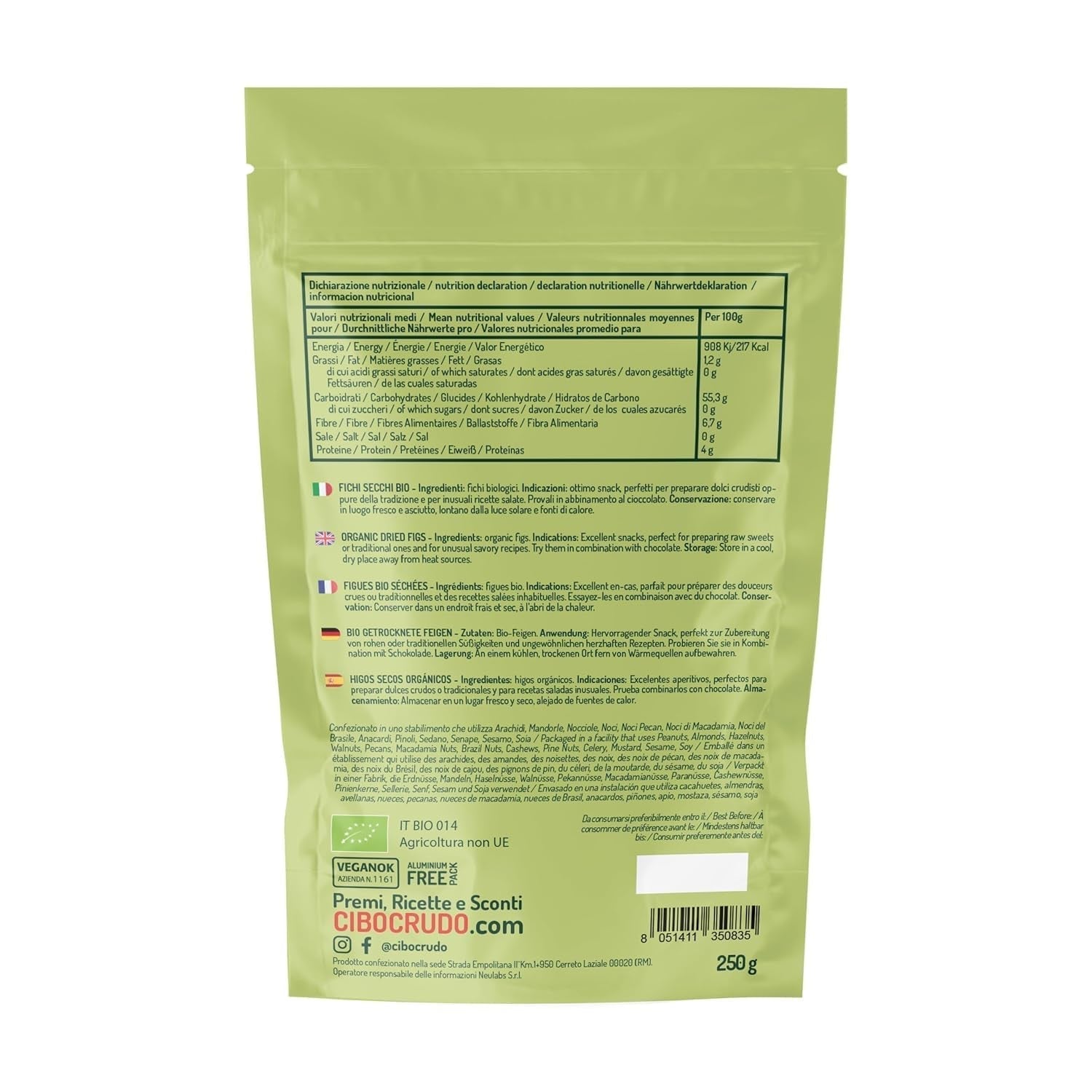 Fichi secchi biologici non zuccherati - 250g. Fichi turchi secchi non zuccherati. Prodotto naturale di alta qualità. Fichi secchi biologici. Prodotti disidratati Naty Shop