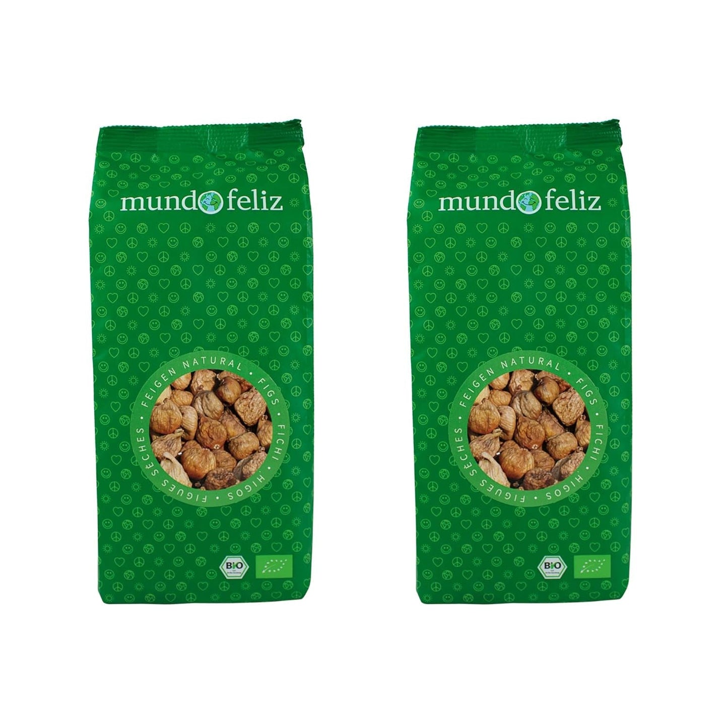Mundo Feliz Fichi Secchi da Agricoltura Biologica, 2 x 500g Prodotti Secchi Naty Shop Default Title