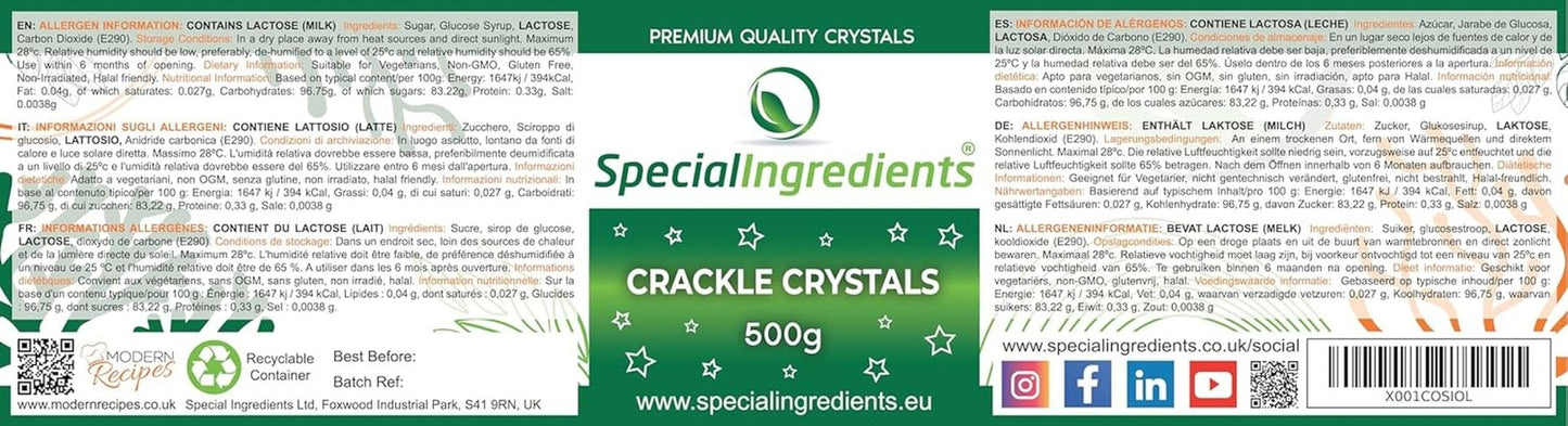 Ingredienti Speciali Crackle Crystals Crackle 500g La massima qualità, non OGM, ideale per torte, dolci e gelati Pasta di zucchero Naty Shop