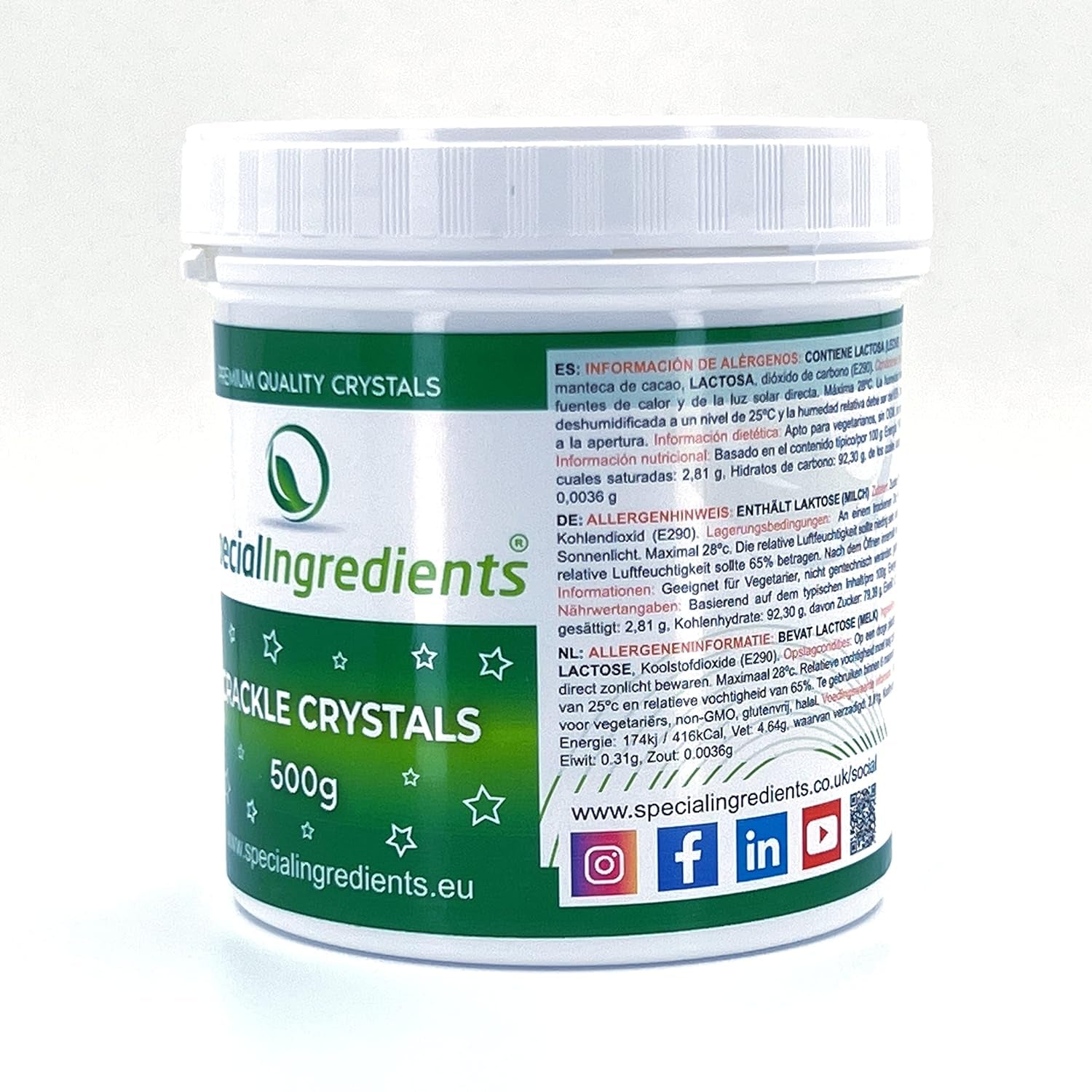 Ingredienti Speciali Crackle Crystals Crackle 500g La massima qualità, non OGM, ideale per torte, dolci e gelati Pasta di zucchero Naty Shop