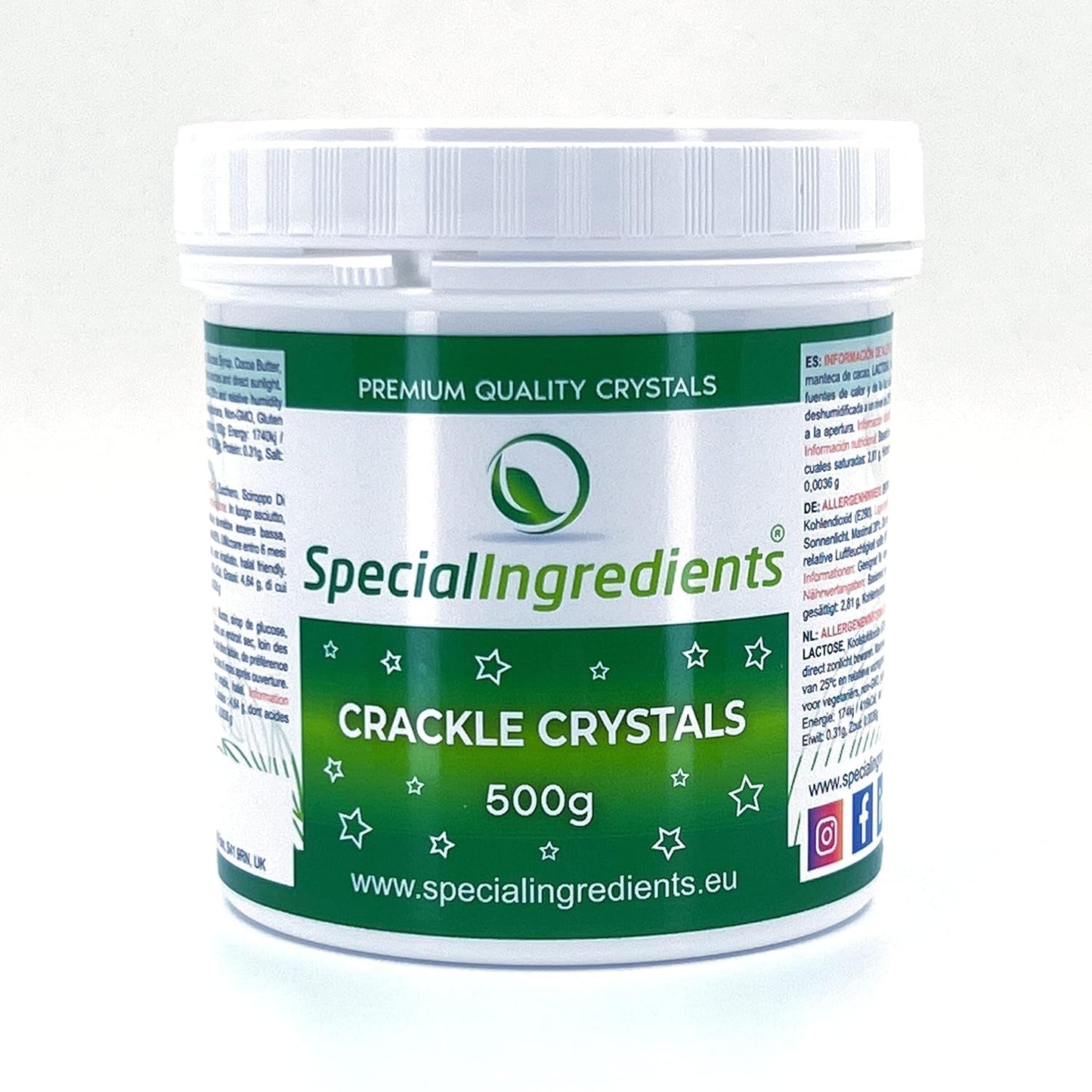 Ingredienti speciali Crackle Crystals Crackle 500g La massima qualità, non OGM, ideale per torte, dolci e gelati Naty Shop Pasta di zucchero 500G (1 confezione)