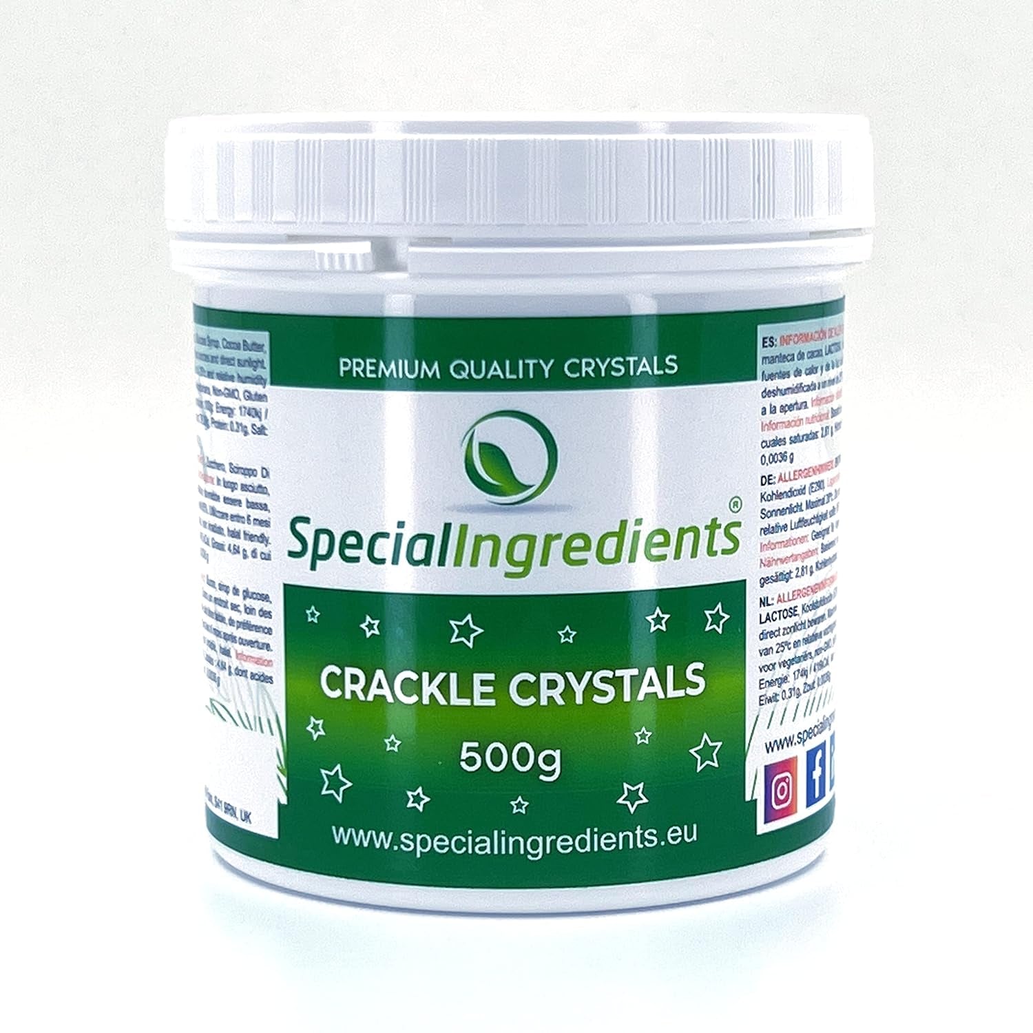 Ingredienti speciali Crackle Crystals Crackle 500g La massima qualità, non OGM, ideale per torte, dolci e gelati Naty Shop Pasta di zucchero 500G (1 confezione)